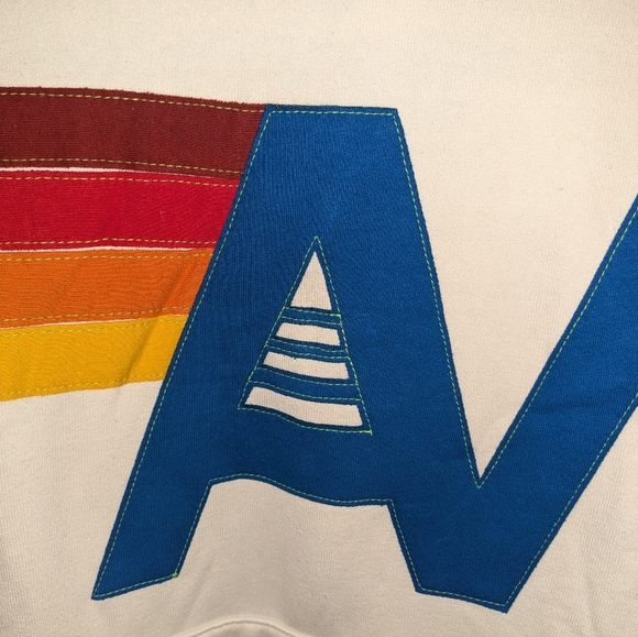 Aviator Nation NWT Logo Stitch Pullover Relaxed Hoodie Sweatshirt White Unisex M - Picture 5 of 9